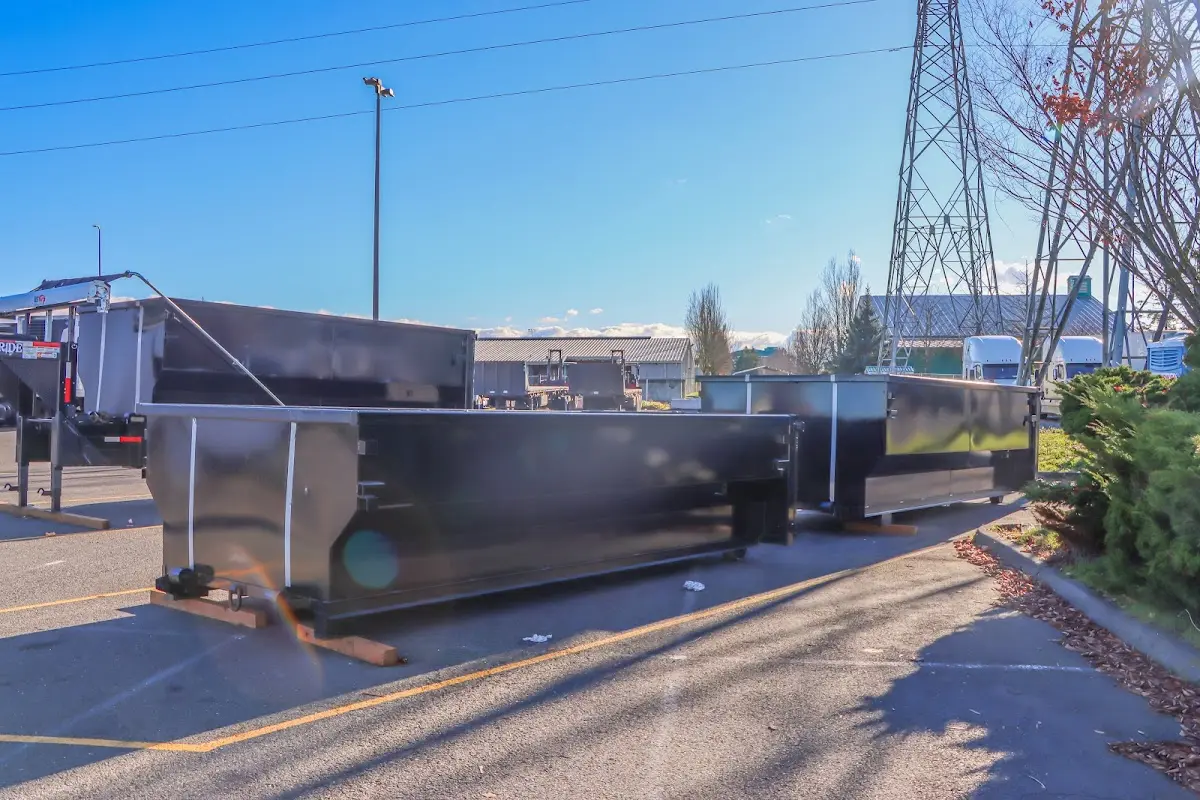 Roll-off dumpster ready for waste disposal at job site for Estate Cleanout Dumpster Rental in Fort Lauderdale